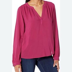Velvet Graham and Spencer Posie Chalis Blouse V neck Long Sleeve XL